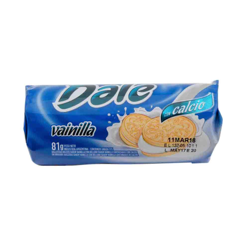 Galletas Rellenas Sabor Vainilla 81 Grs Dale