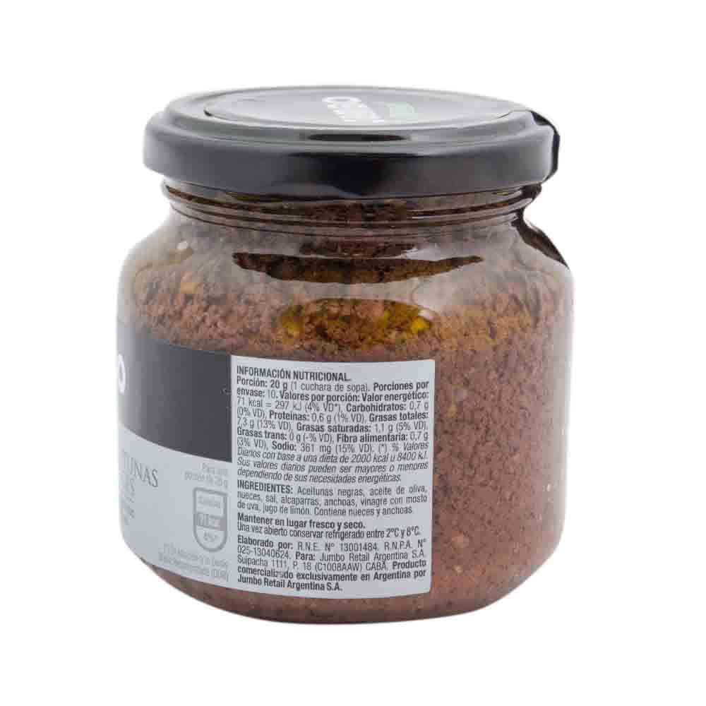 Tapenade De Aceitunas Negras Con Nueves Jumbo Gourmet 170 Gr Jumbo jumboargentina