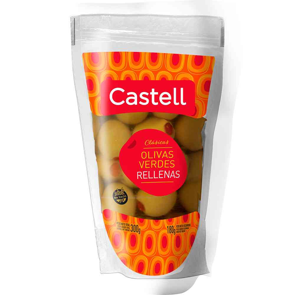 CASTELL Aceitunas rellenas de morrón 180 Grs Castell