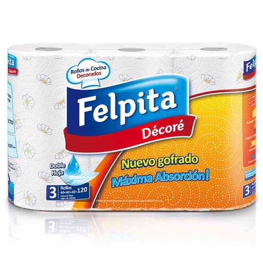 Rollo De Cocina Felpita Decore 3 X 40 Jumboargentina