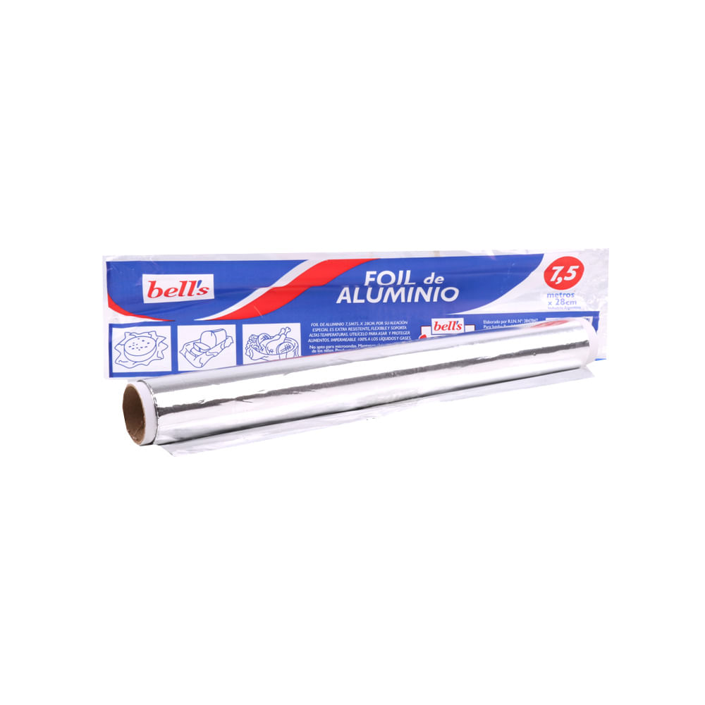 Papel Aluminio Bell S 28cm X 7,5 Mt