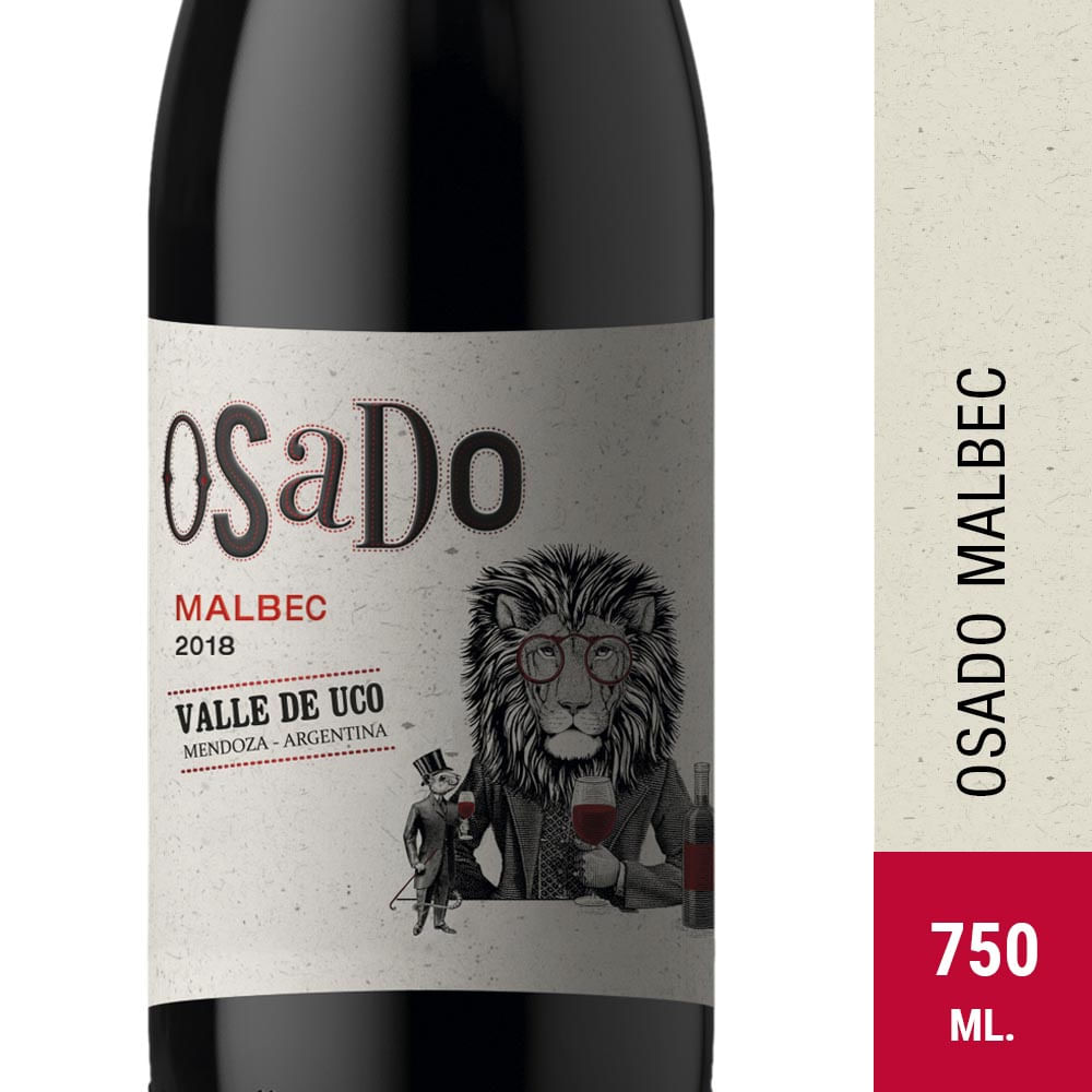 Vino Tinto Malbec Osado 750 Ml