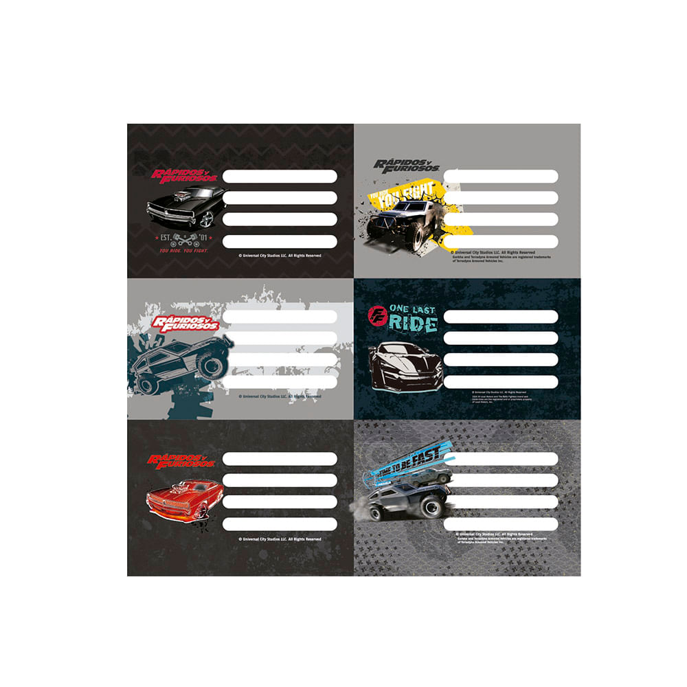 Etiquetas Rápido Y Furioso jumboargentina