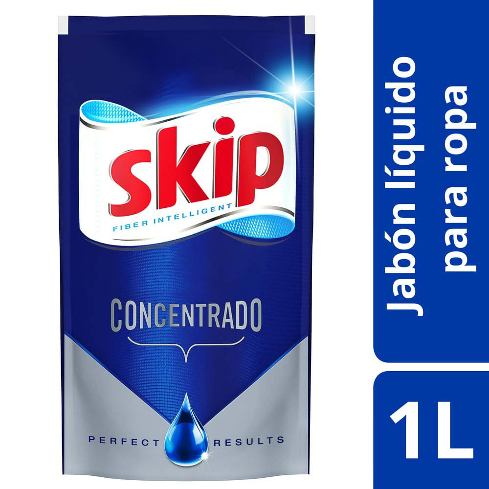 Skip Jabon para ropa Liquido Concentrado Baja Espuma Doypack Clásico