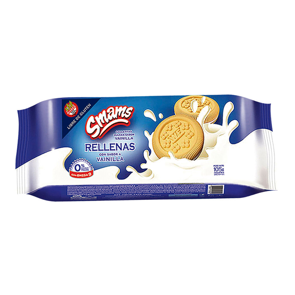 Galletas Rellenas Sabor Vainilla 105 Grs Smams