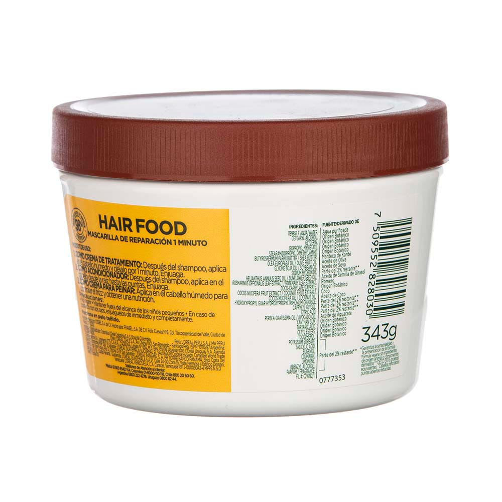 Tratamiento Fructis Hair Food Máscara De Reparación 350 Ml
