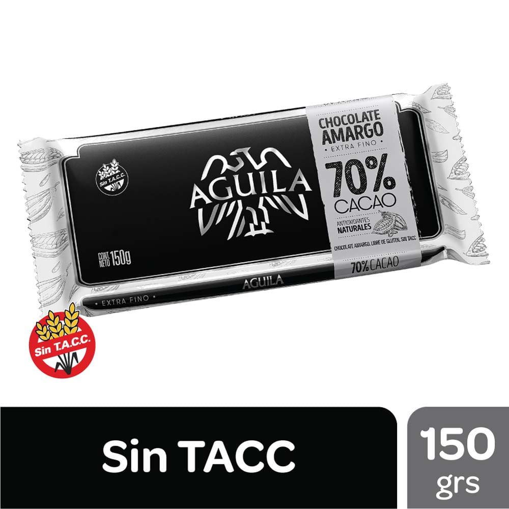 Chocolate Amargo 70% Cacao 150 Grs Aguila