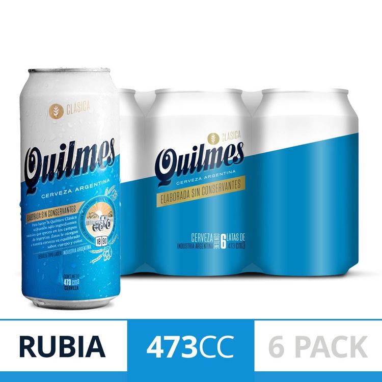 Cerveza Quilmes Clasica 473cc Six Pack Jumboargentina