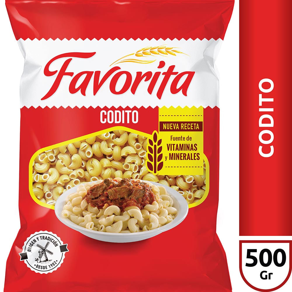 Fideos Coditos 500 Grs Favorita