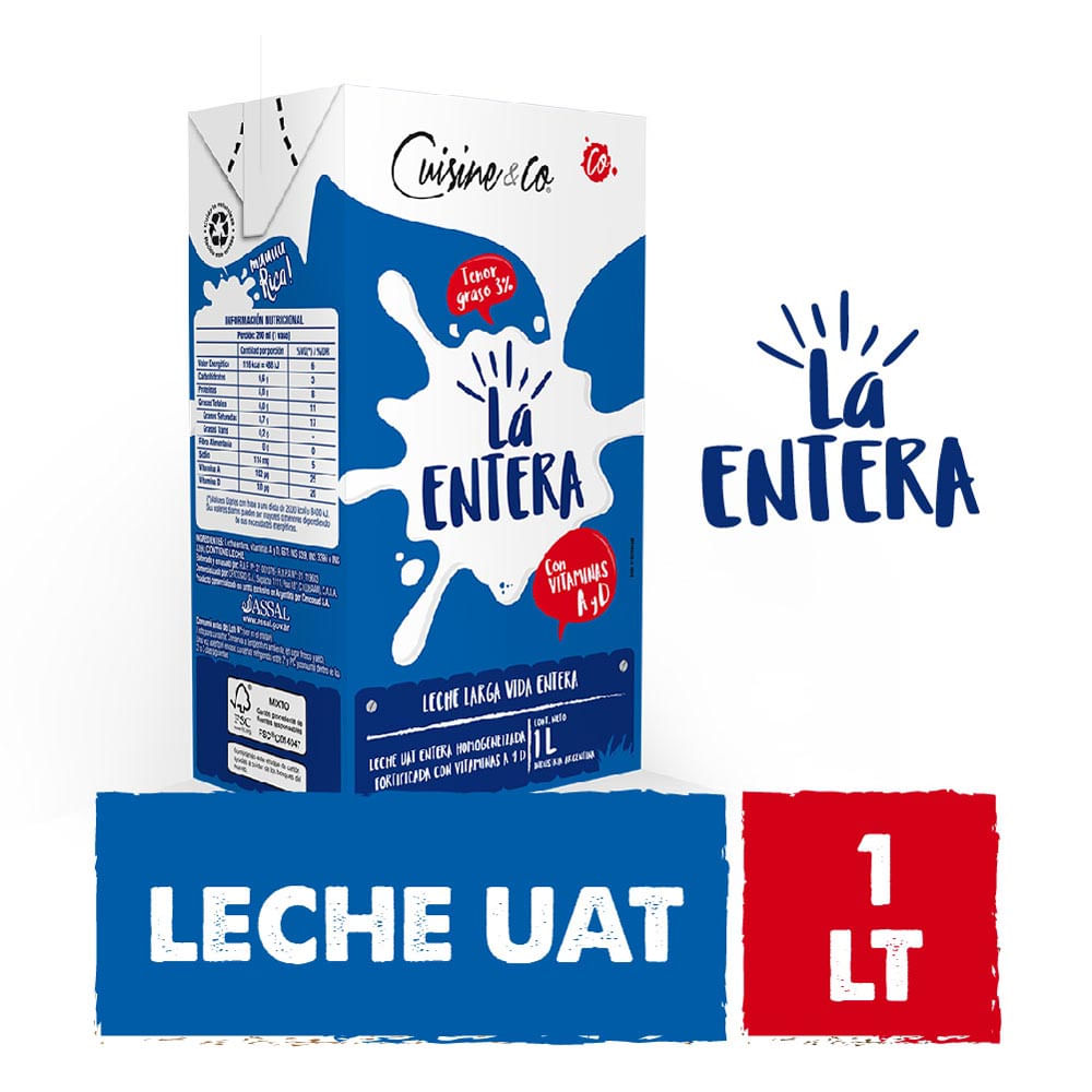 Leche Entera 1 Lts Cuisine y Co