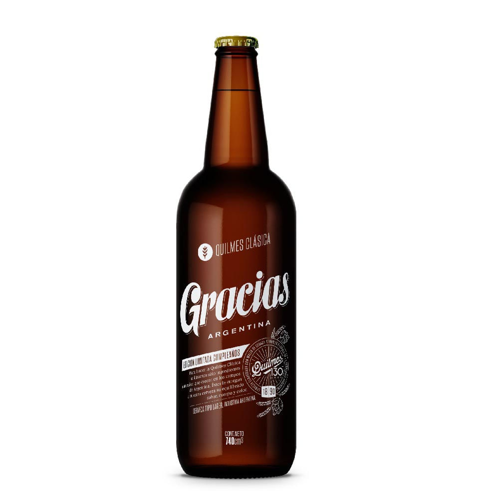 cerveza QUILMES Clasica OW 740cc jumboargentina