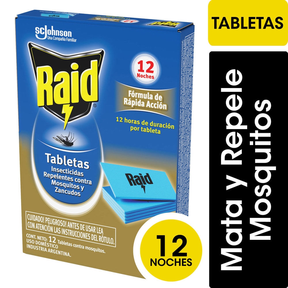 Insecticida Mosquitos Tabletas Repuesto 12un Raid