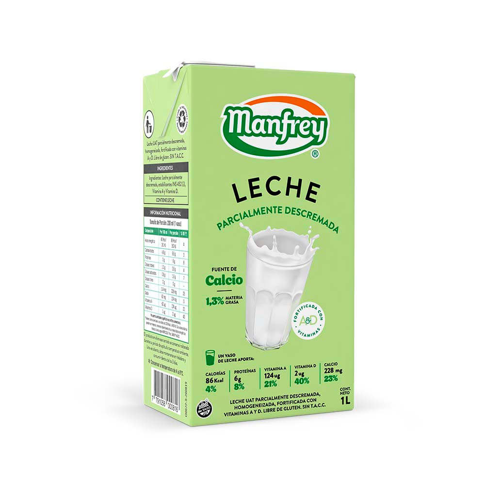 Leche Descremada Manfrey Uat 1 Lt