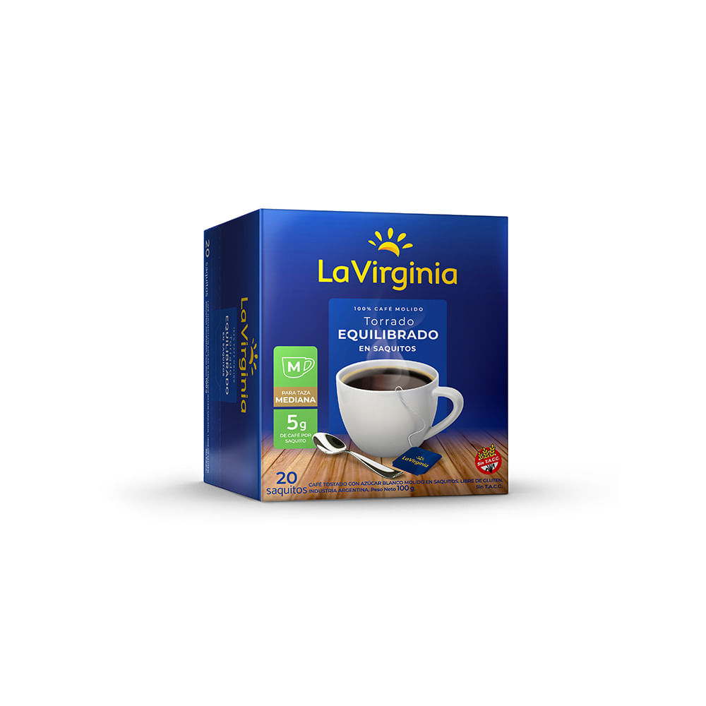 Café Molido Torrado 100 Grs x 20 Un La Virginia