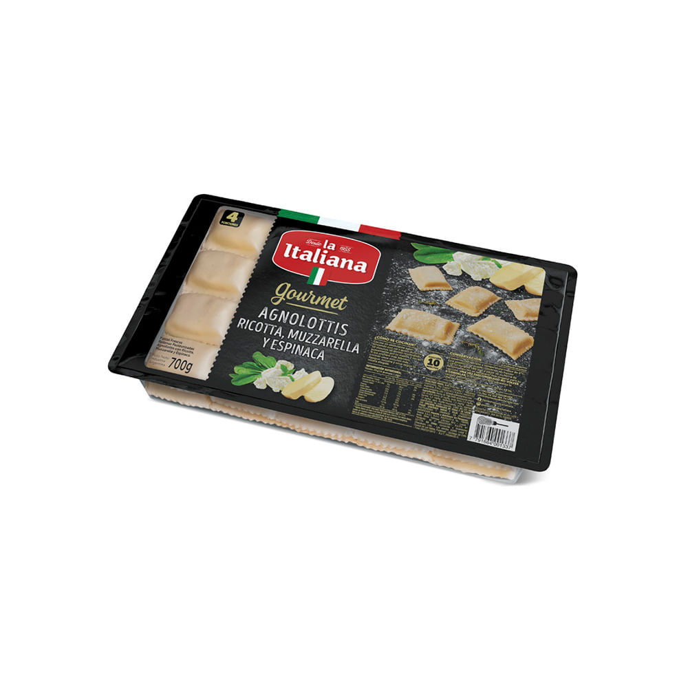 Agnolottis Pastas Frescas 700 Grs de Sabor Ricota, Muzzarella y Espinaca La Italiana