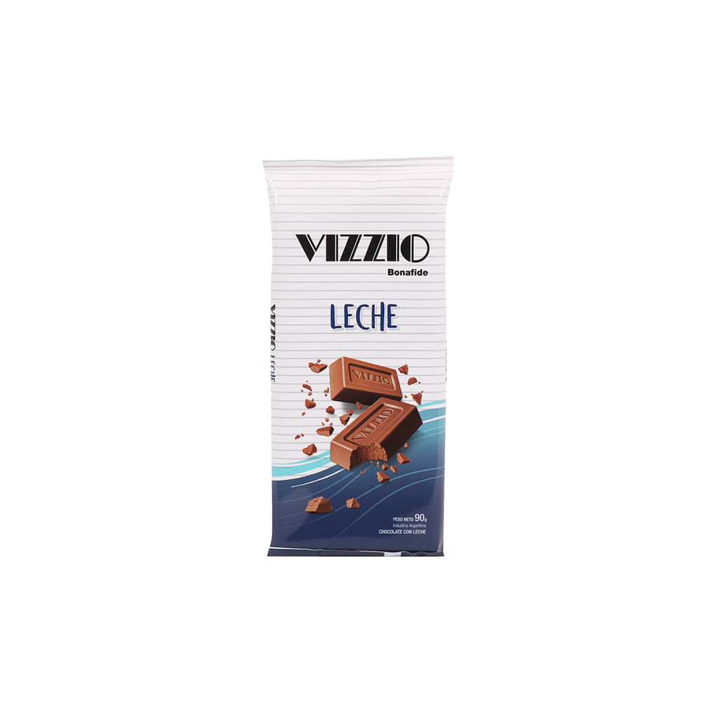 Barra de Chocolate Sabor Leche 90 Grs Vizzio