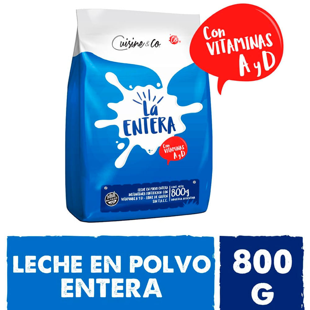 Leche en Polvo Entera 800 Grs Cuisine y Co