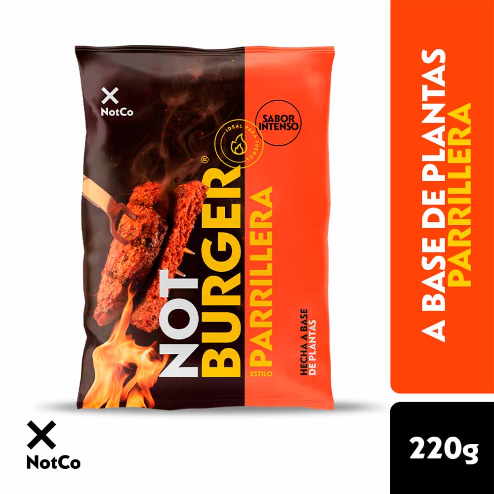 Carne Vegana Sabor Tradicional Parrillera x 2 Un 220 Grs Notburguer