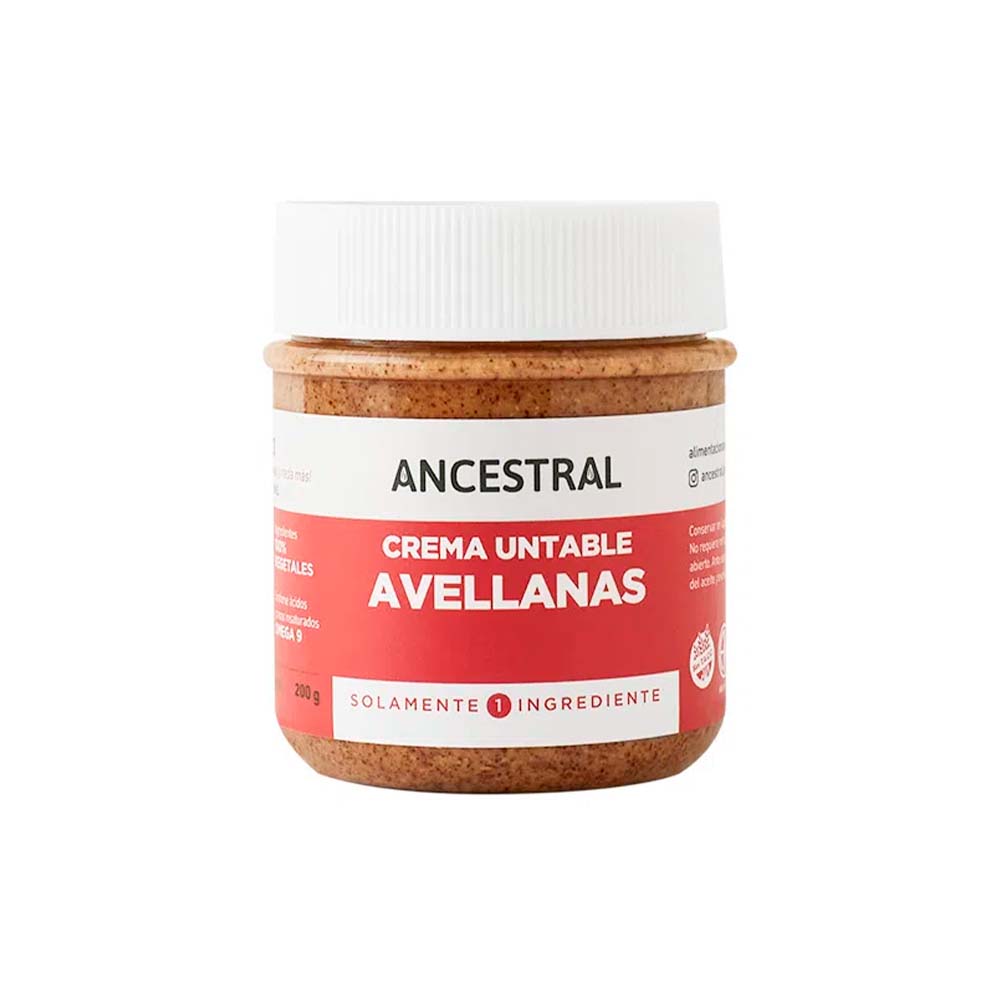 Crema Untable Avellanas 200 Gr Ancestral