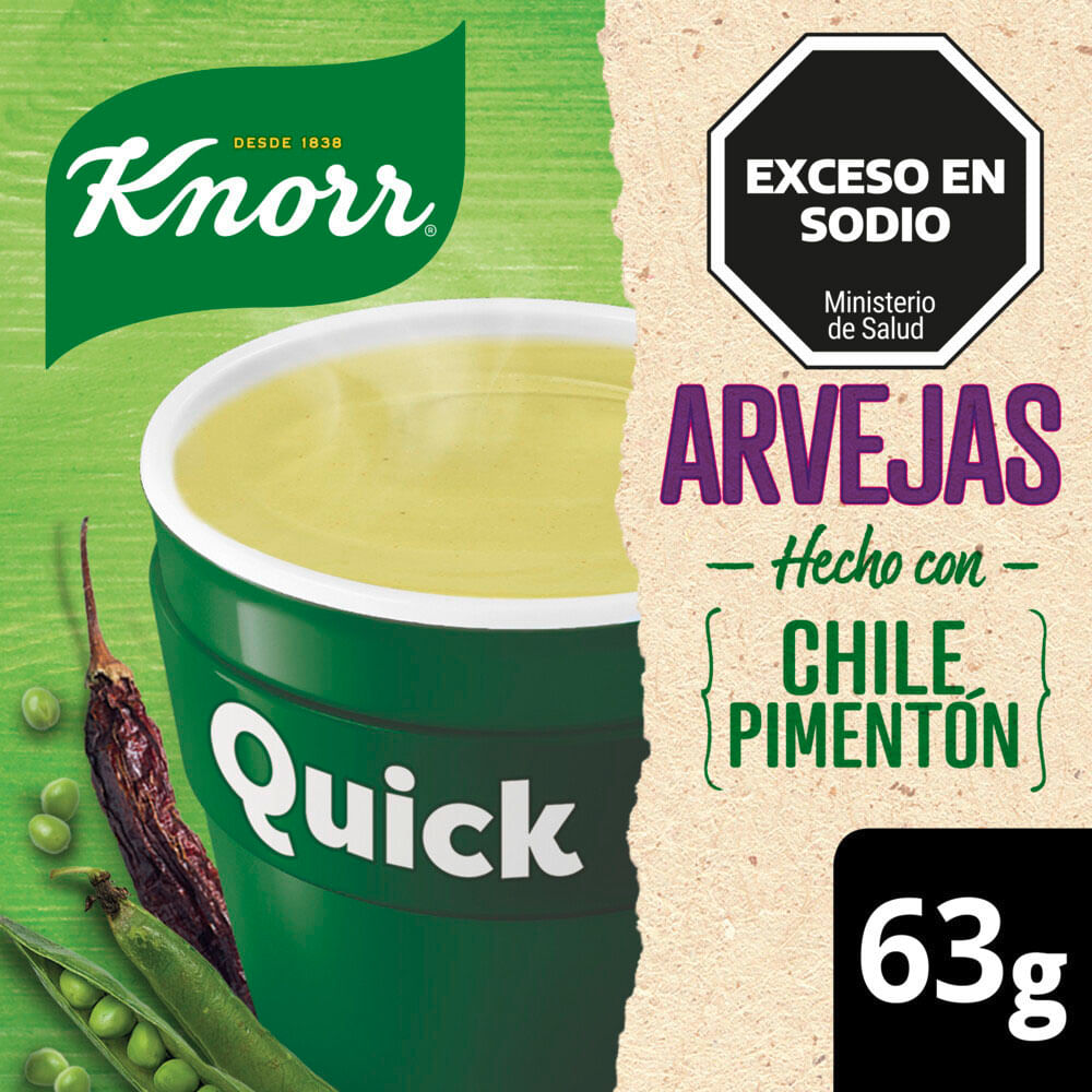 Sopa Instantánea Sabor Arvejas 63 Grs x 5 Un Knorr