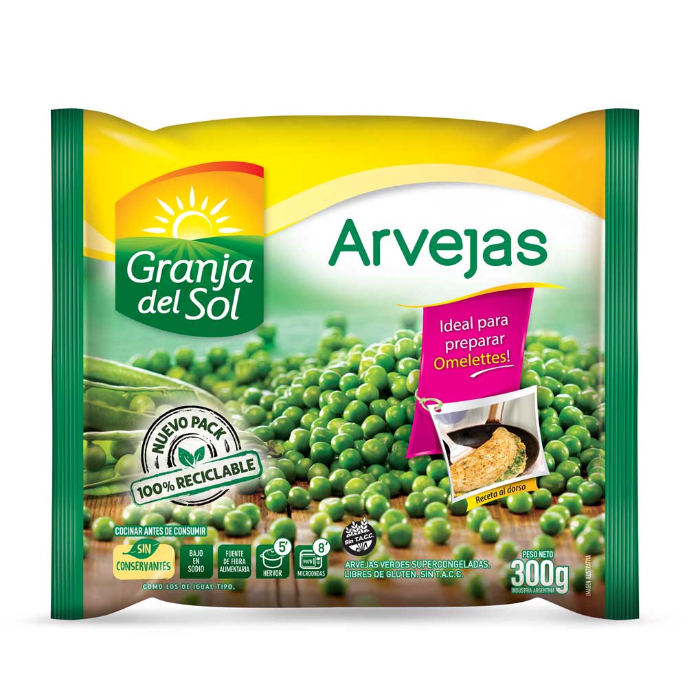 Arvejas Verdes 300 Grs Granja del Sol
