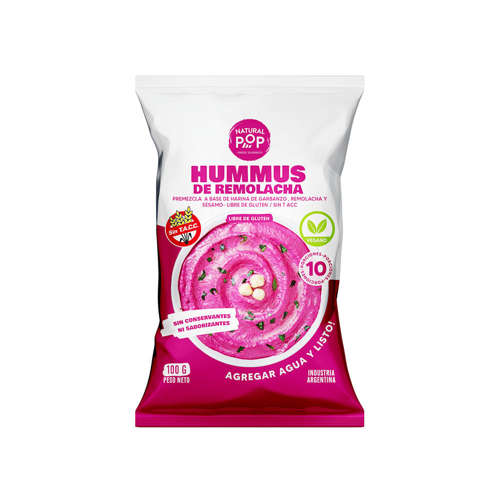 Hummus De Remolacha 100 Gr Natural Pop