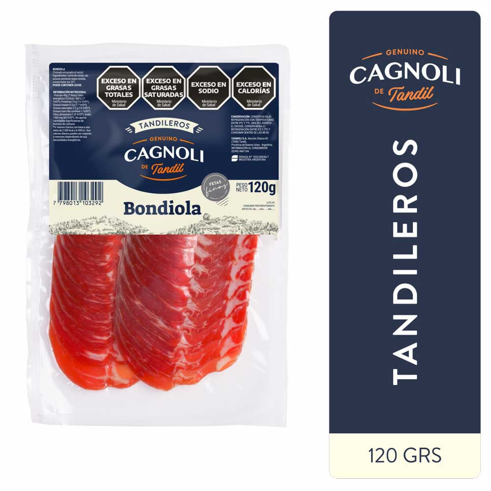 Bondiola Cerdo Feteada 120 Grs Cagnoli