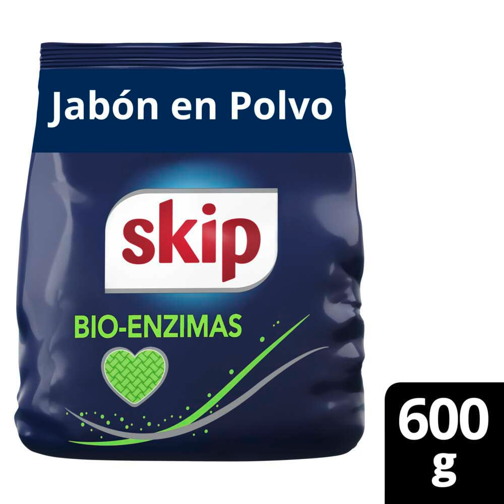 Jabon En Polvo Bio-enzimas Baja Espuma 600 Gr Skip