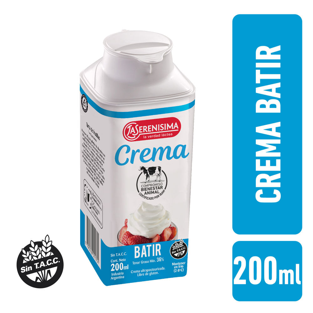 Crema para Batir Clásica 200 Ml La Serenisima
