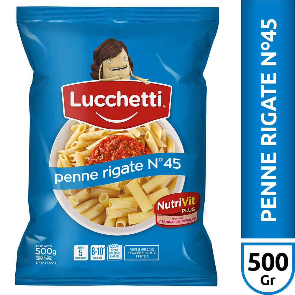 Fideos Penne Rigate N°45 500 Grs Lucchetti