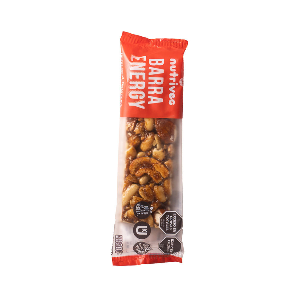 Barra de Cereal Sabor Frutos Secos y Pasas de Uva 28 Grs Nutriveg