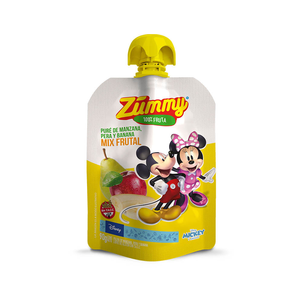 Puré de Frutas Sabor Manzana, Pera y Banana 90 Grs Zummy