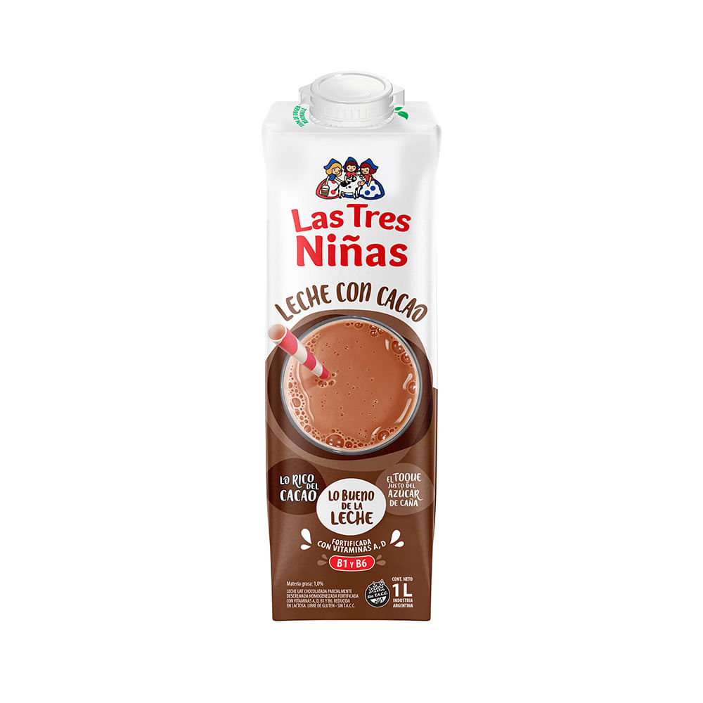 Leche Chocolatada Sabor Chocolate 1 Lts Las Tres Niñas