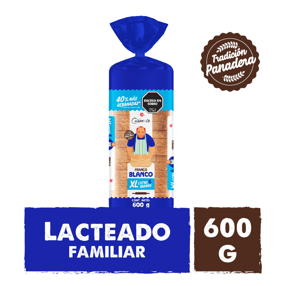 Pan de Molde Lactal Familiar 600 Grs Cuisine & Co