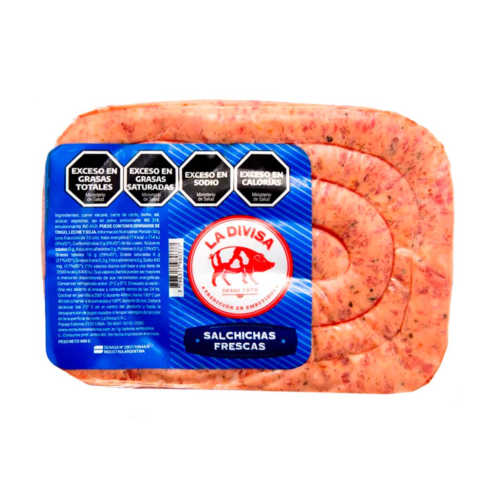 Salchicha Parrillera Al Vacio X400 Grs-la Divisa