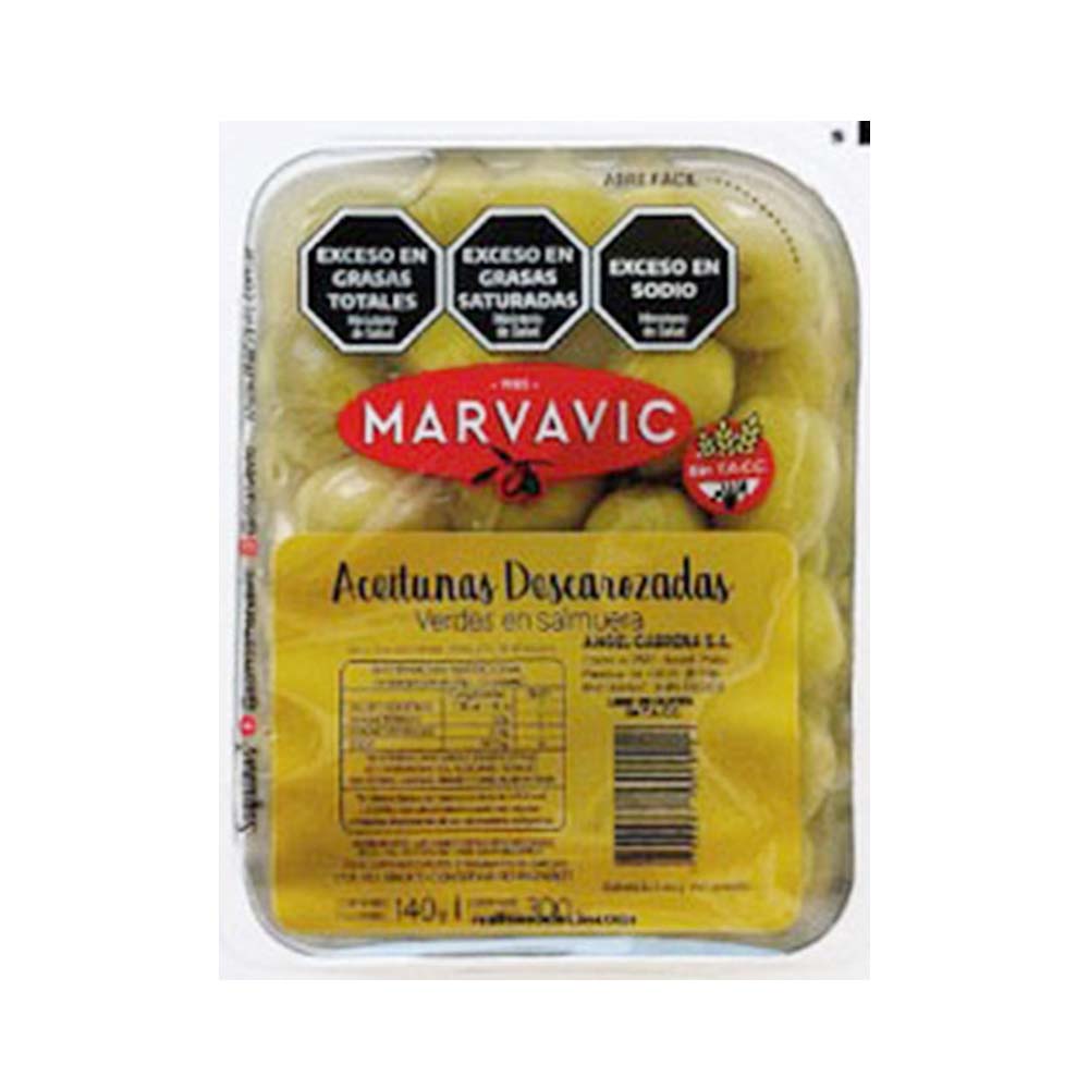 Aceitunas Descarozadas Verdes 140 Gr Marvavic