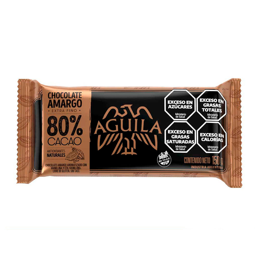 Chocolate Amargo 80% Cacao 150 Grs Aguila