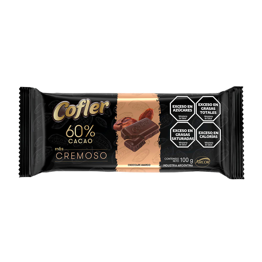Chocolate Sabor Amargo 60% Cacao 100 Grs Cofler