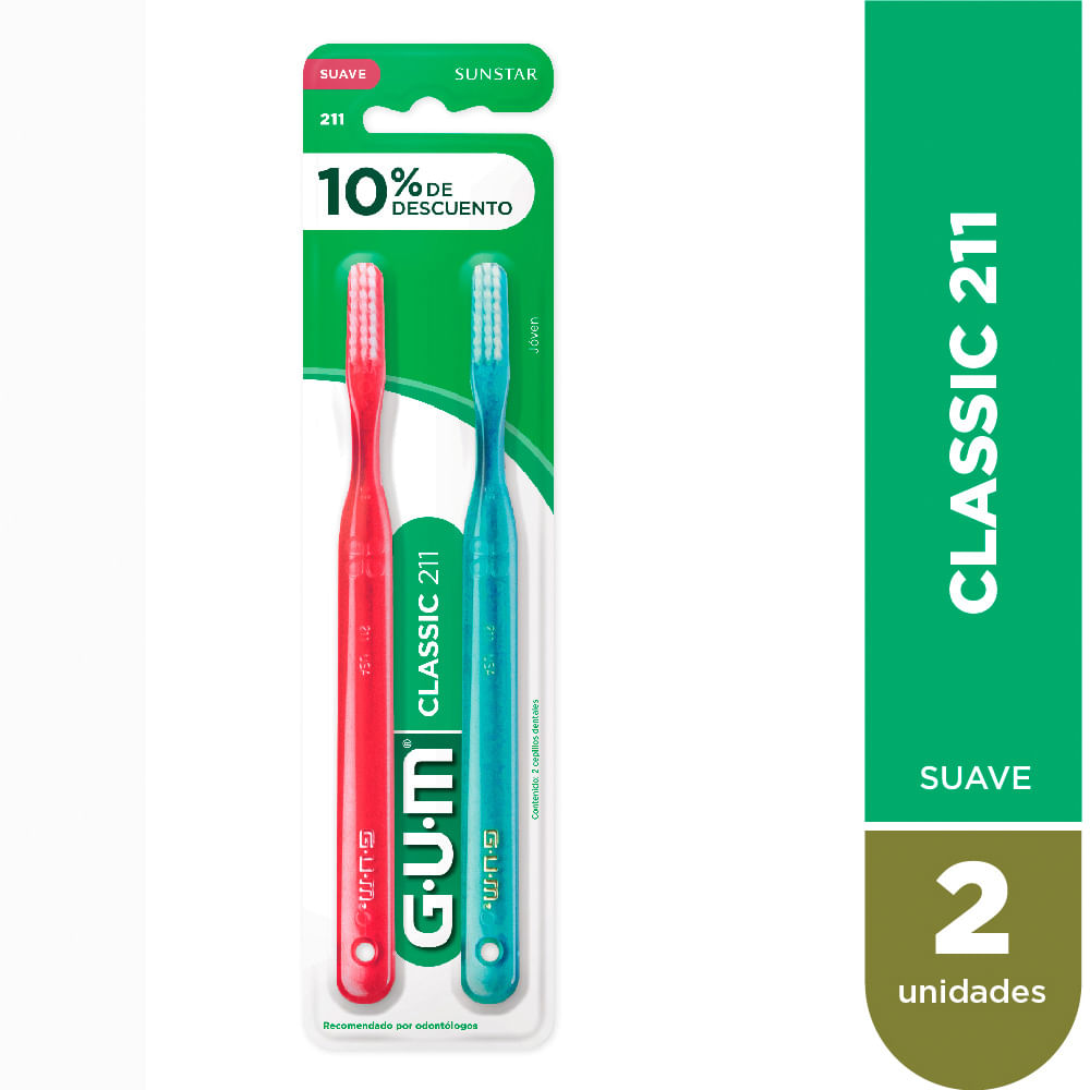 Cepillo Dental Suave 211 x 2 Un Gum