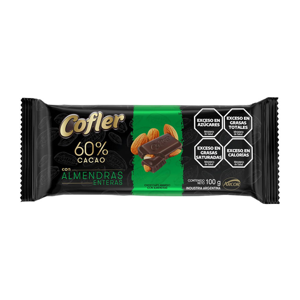 Chocolate Amargo Con Almendras 60100 Grc Cofler