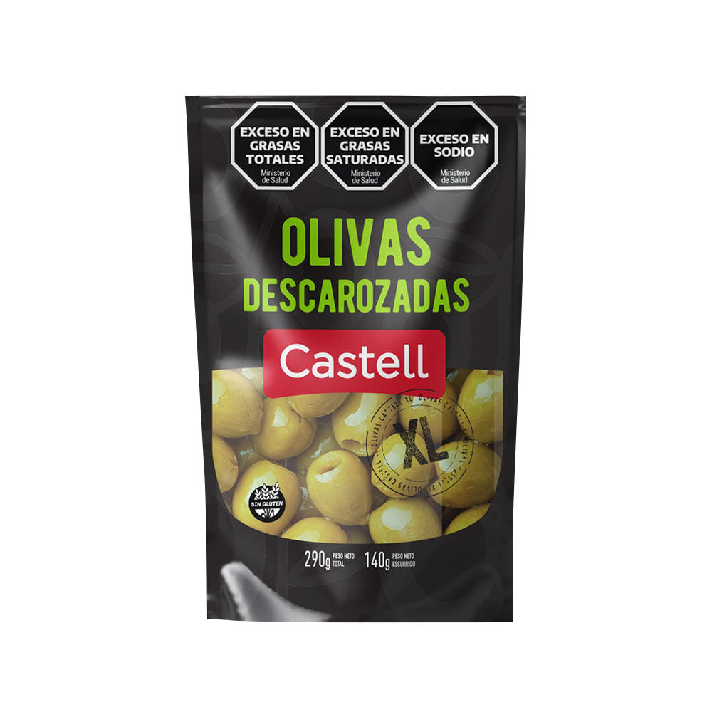 Aceitunas Verdes Descarozadas Xl 140 Grs Castell