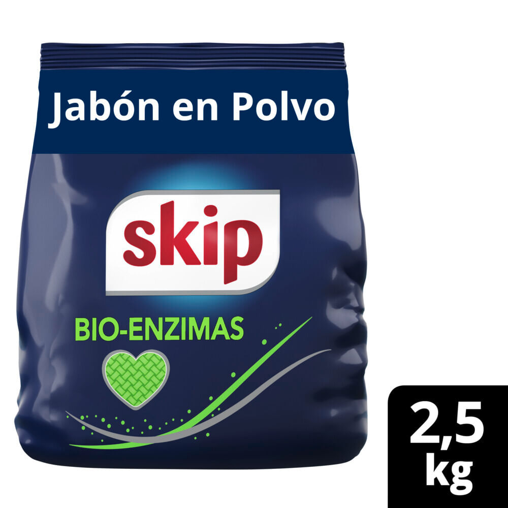 Jabón En Polvo Skip Bio-enzimas Baja Espuma 2.5 Kg