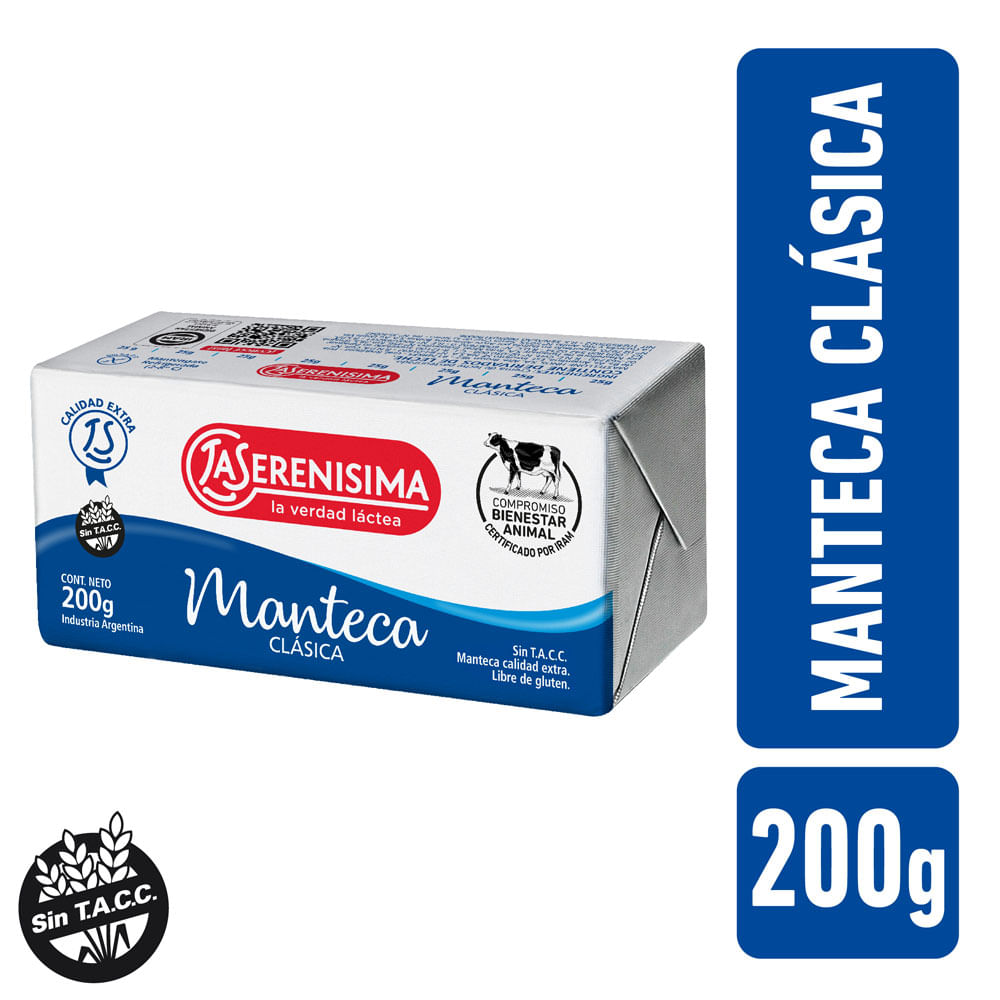 Manteca Clásica 200 Grs La Serenisima