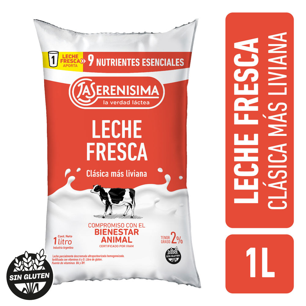 Leche Descremada 1 Lts x 2 Un La Serenisima