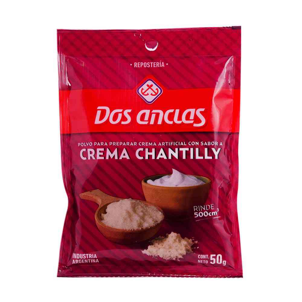 Crema Chantilly Sabor Crema 50 Grs Dos Anclas