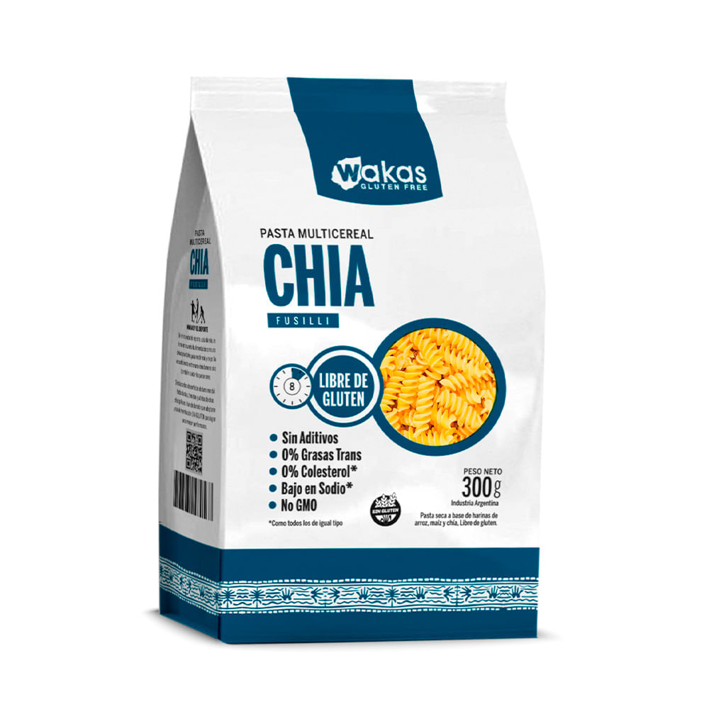 Pasta Multicereal Con Chia Wakas 250 Gr