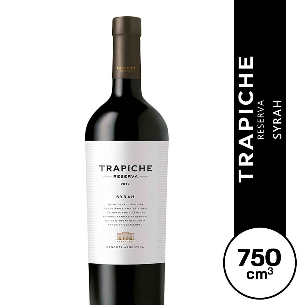 Vino Trapiche Syrah Roble Botella 750 Cc