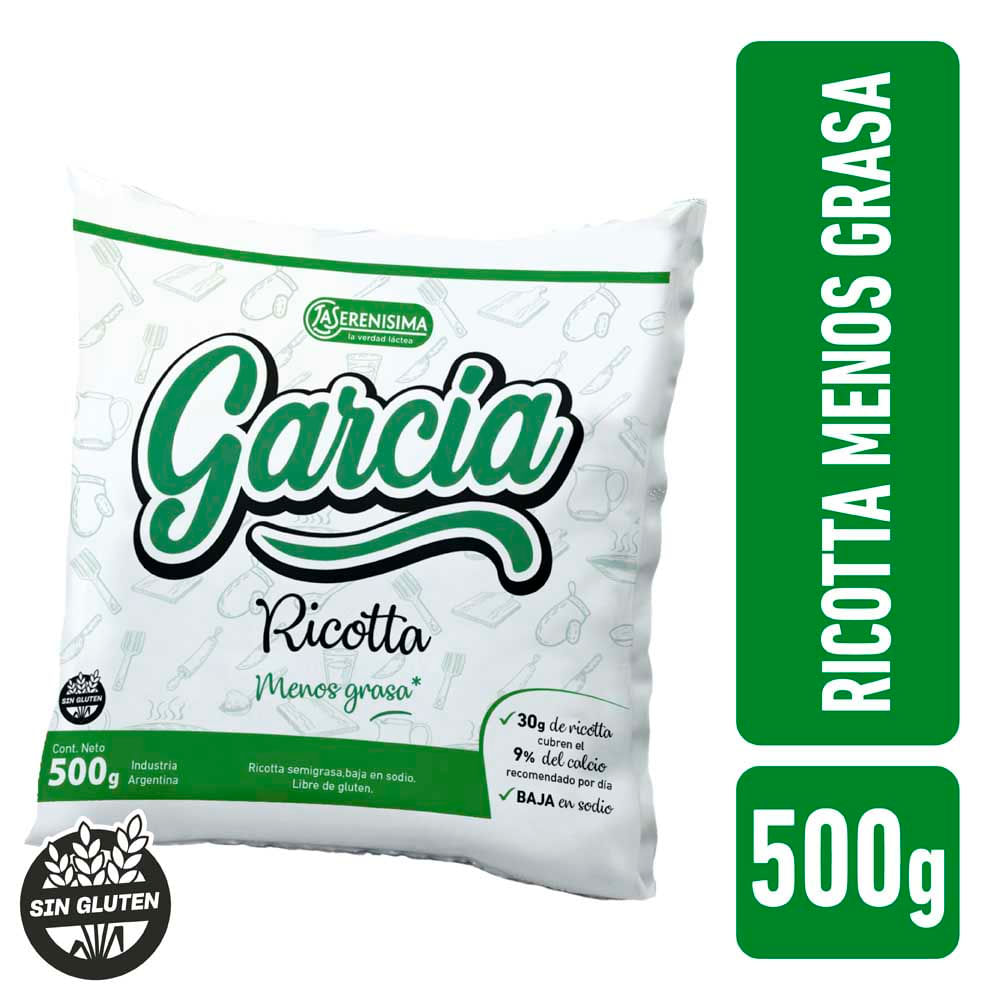 Ricota Menos Grasa x 0.5 Kg Garcia