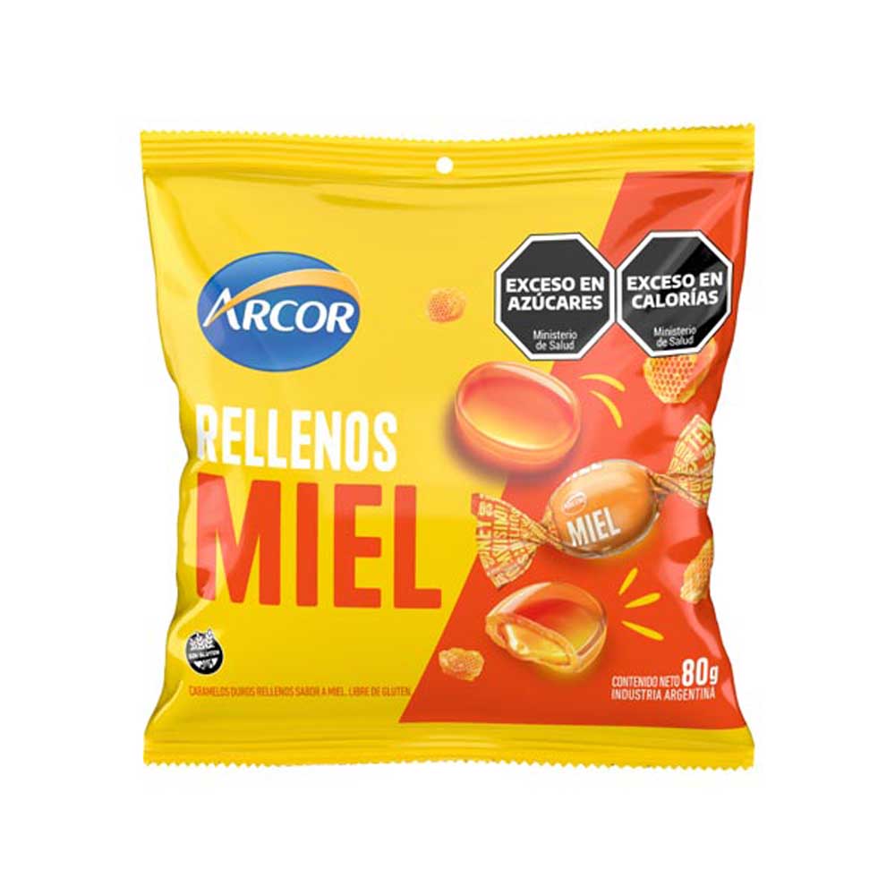 Caramelos Rellenos Miel 80 Grs Arcor