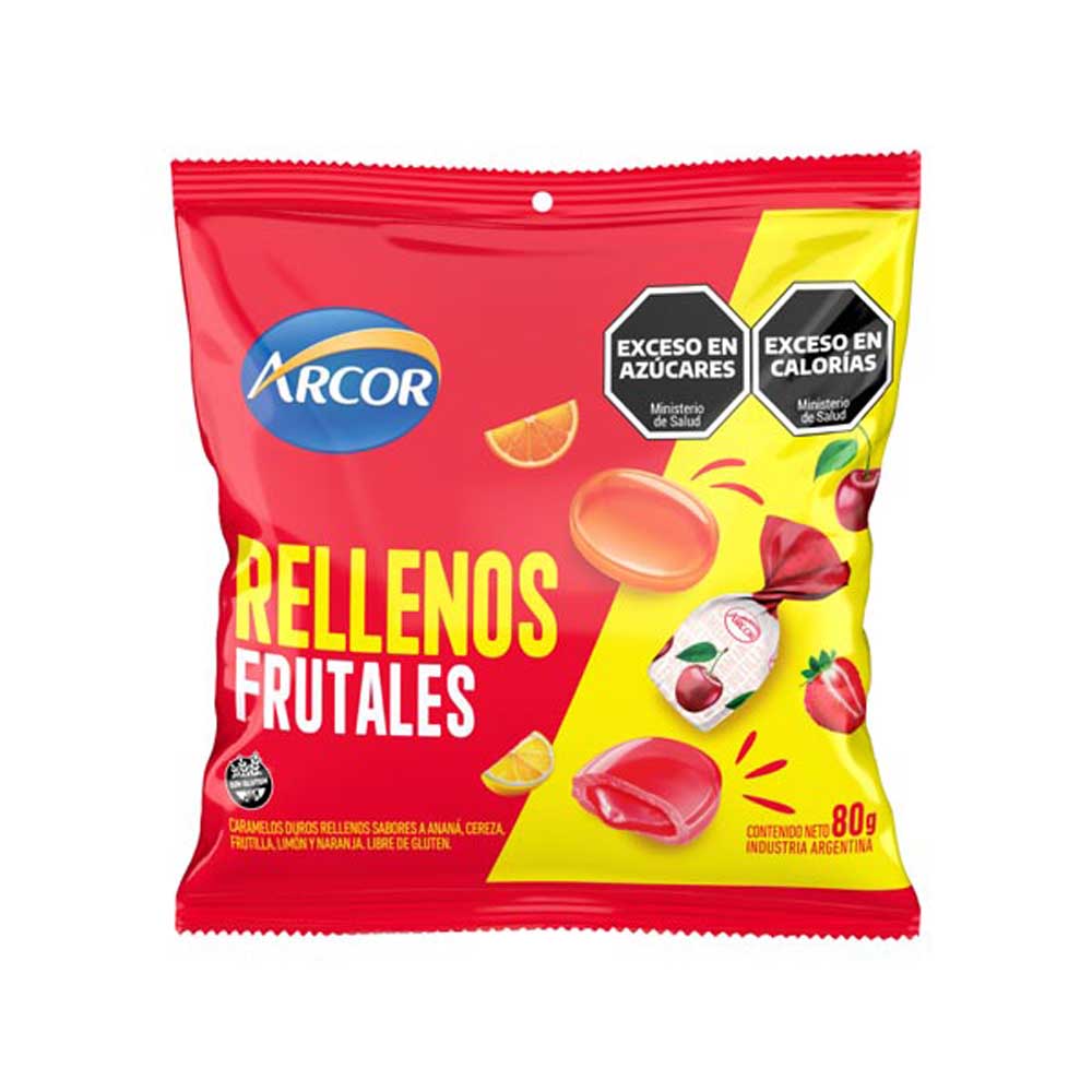 Caramelos Rellenos Frutales 80 Grs Arcor